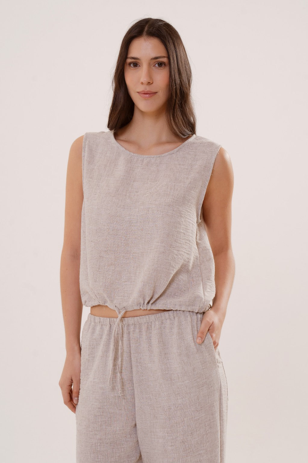 Musculosa Ortensia de lino