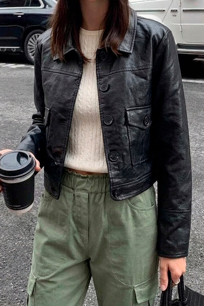 Campera símil cuero Ania