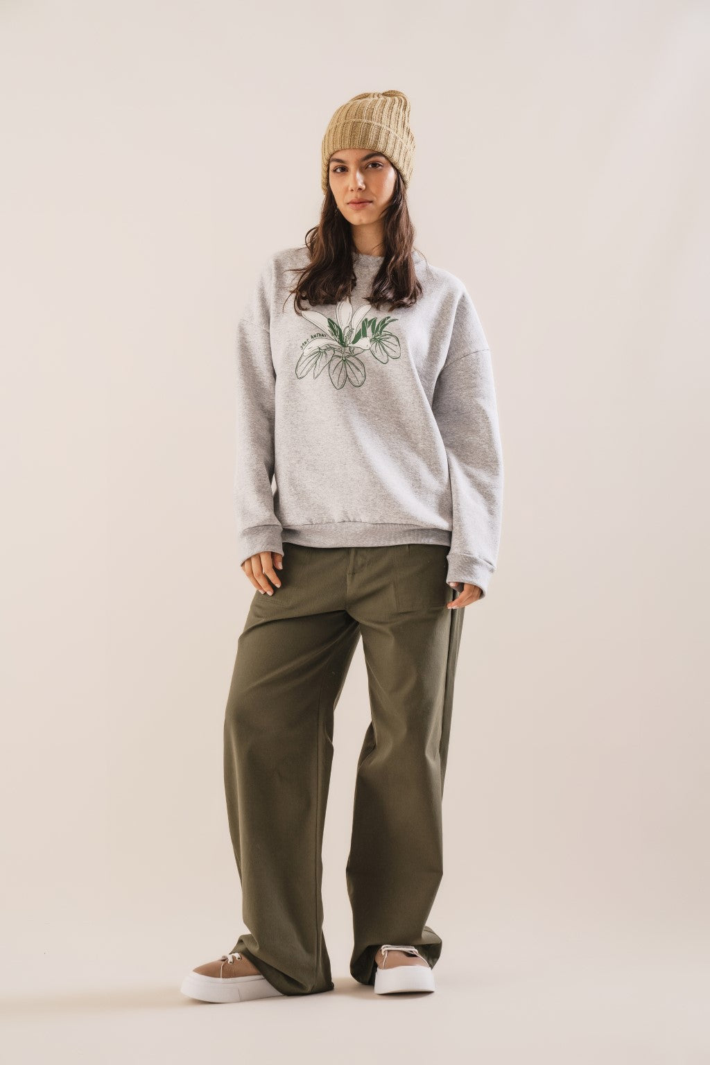 Buzo estampado de frisa Flor