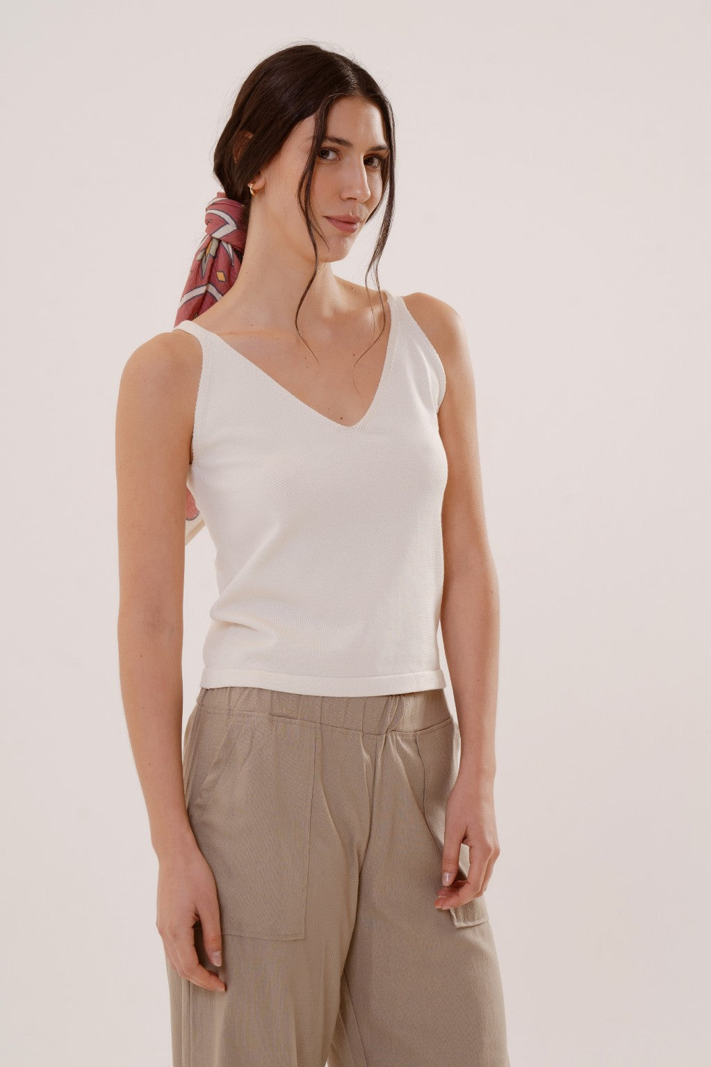 Musculosa Melanzane Tejida