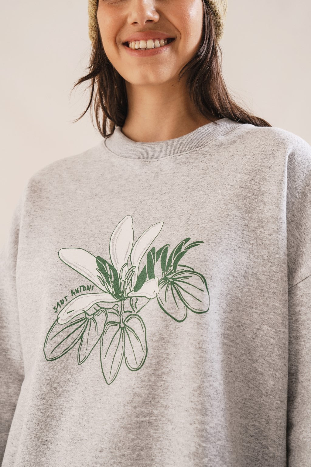 Buzo estampado de frisa Flor