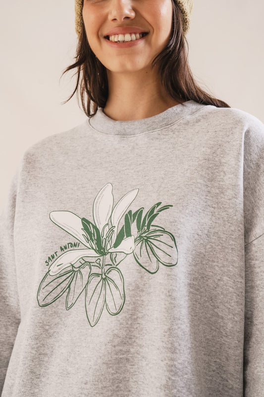 Buzo estampado de frisa Flor