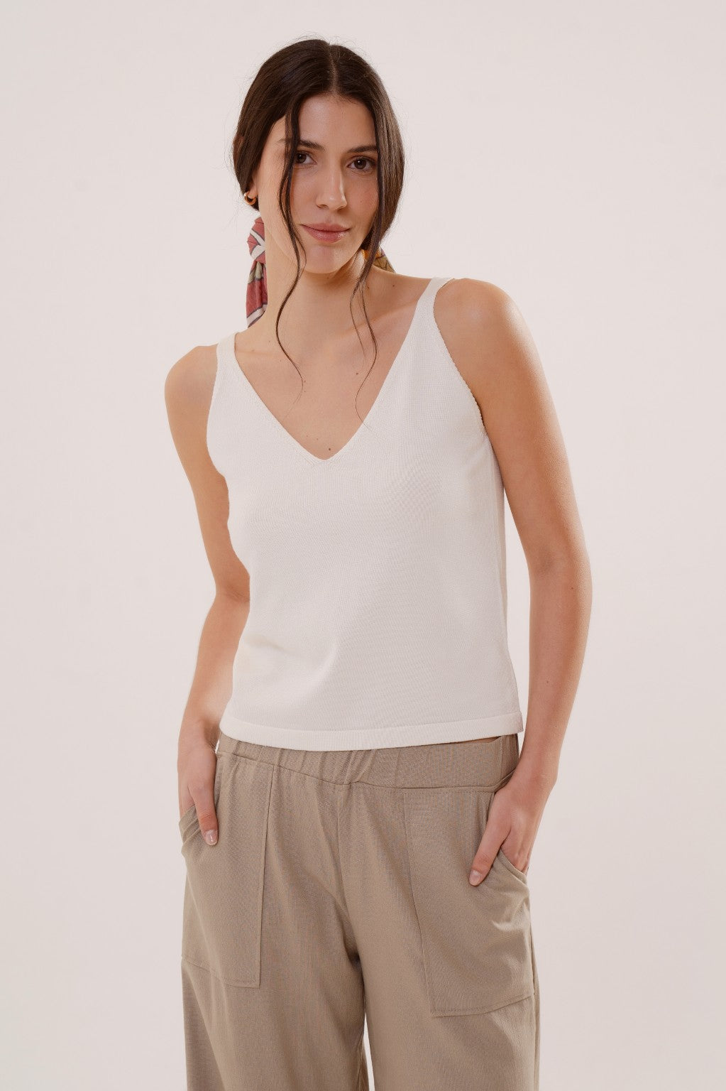 Musculosa Melanzane Tejida